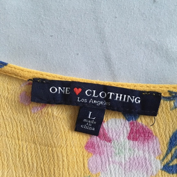 Yellow Floral Wrap Top - Picture 3 of 3